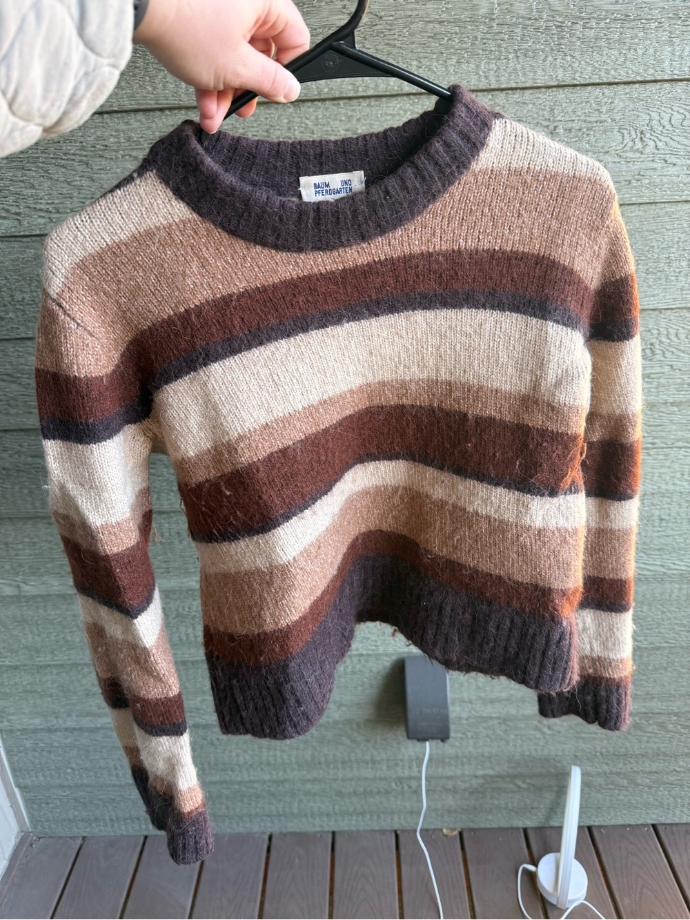 Striped Cozy Baum und Pferdgarten Crewneck Sweater - Brown/Cream